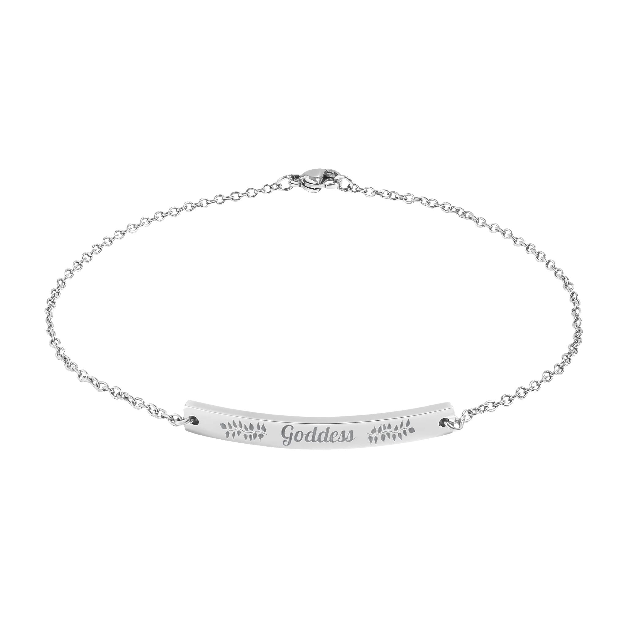 Engravable Curved Bar Anklet — Personalized Gold or Silver Anklet