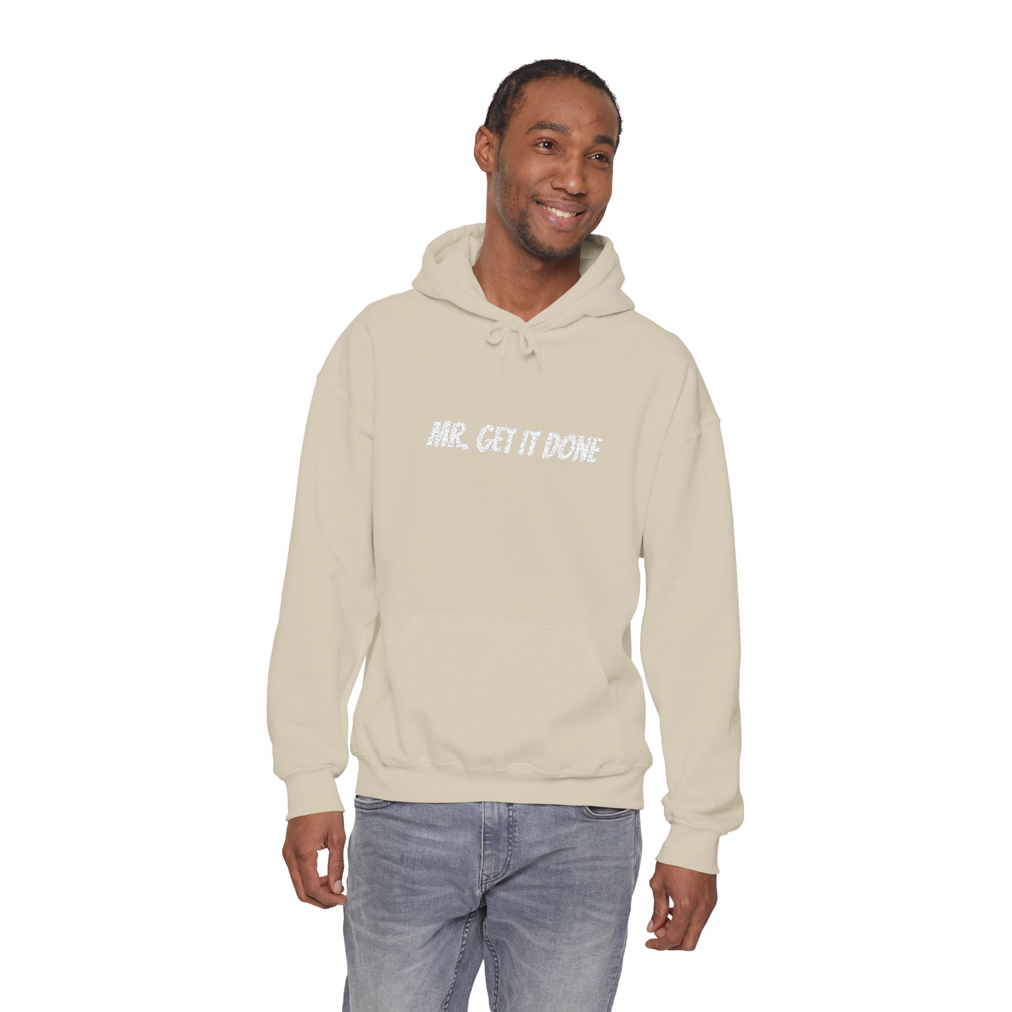 Mr. Get It Done Hoodie — Motivational Graphic Hooded Sweatshirt