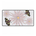 Floral Butterfly Desk Mat — Pastel Daisies Mouse Pad