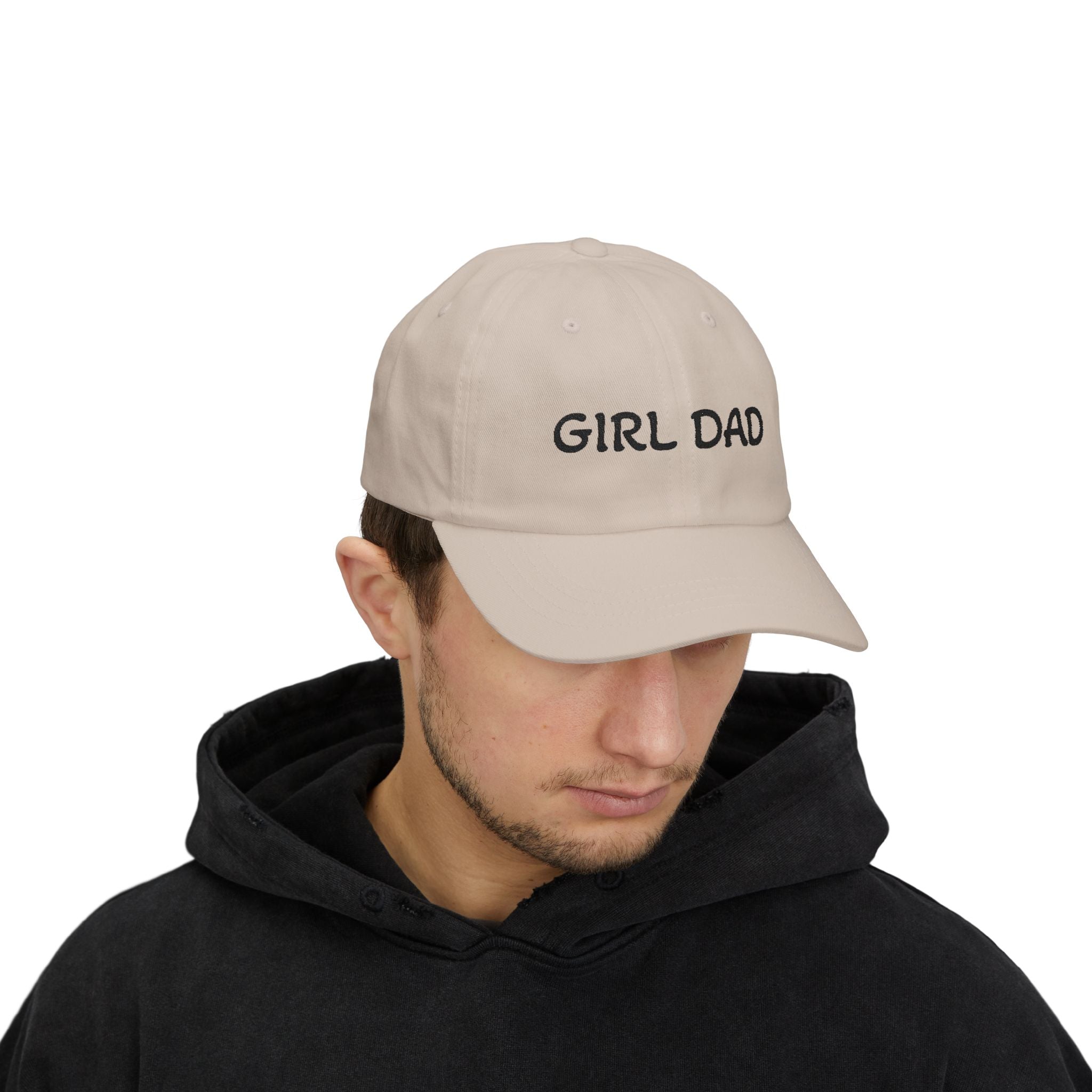 Girl Dad Classic Dad Cap — Embroidered White Baseball Hat for Fathers, Father’s Day Gift