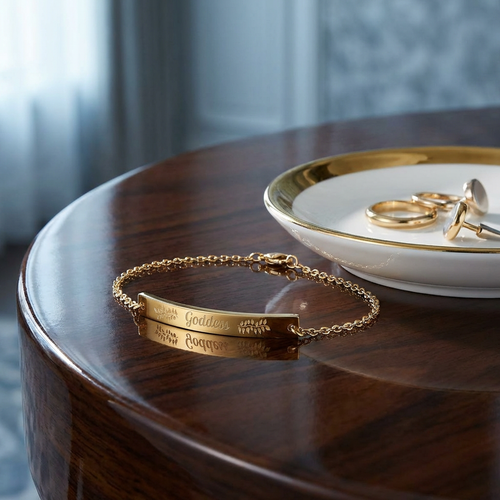 Engravable Curved Bar Anklet — Personalized Gold or Silver Anklet