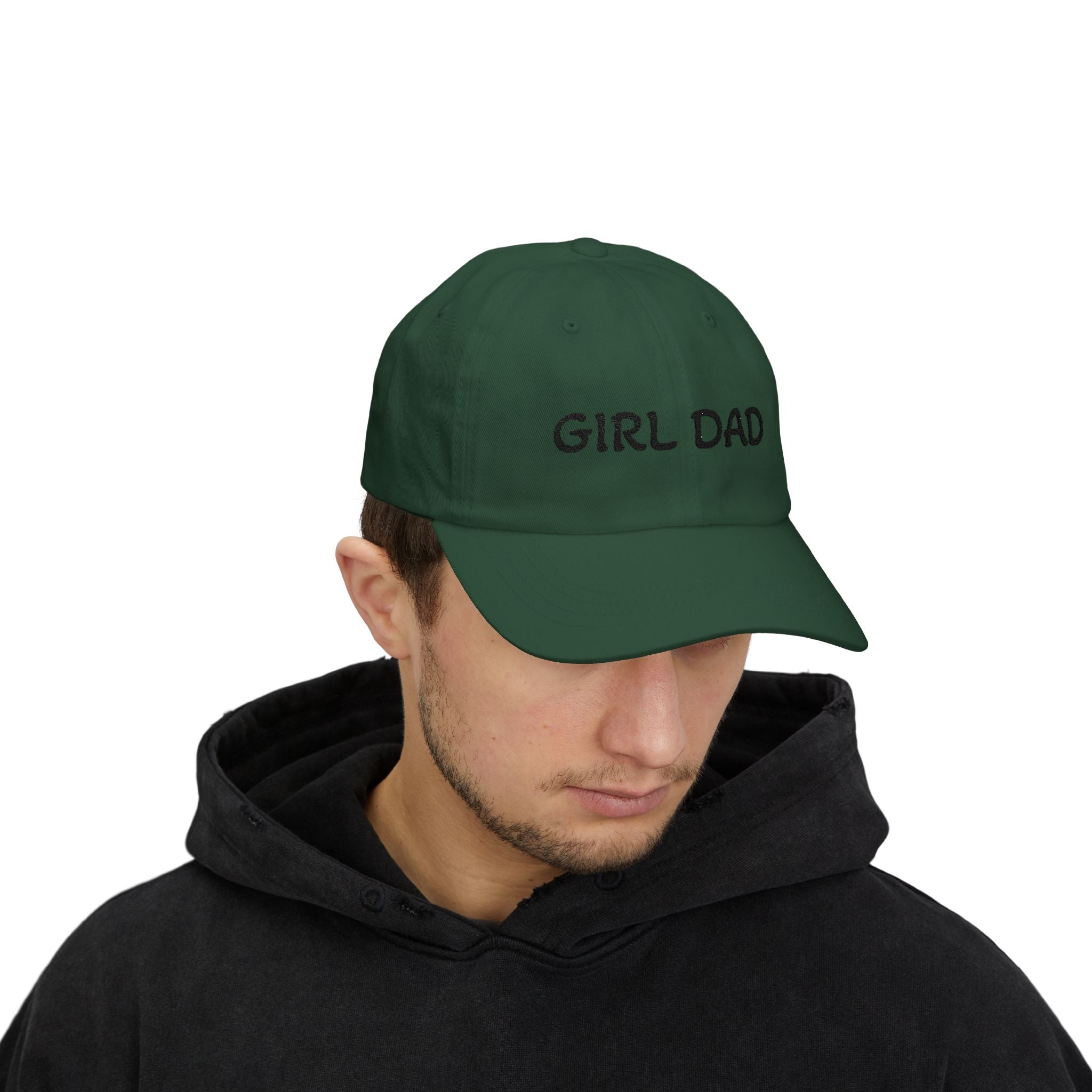 Girl Dad Classic Dad Cap — Embroidered White Baseball Hat for Fathers, Father’s Day Gift