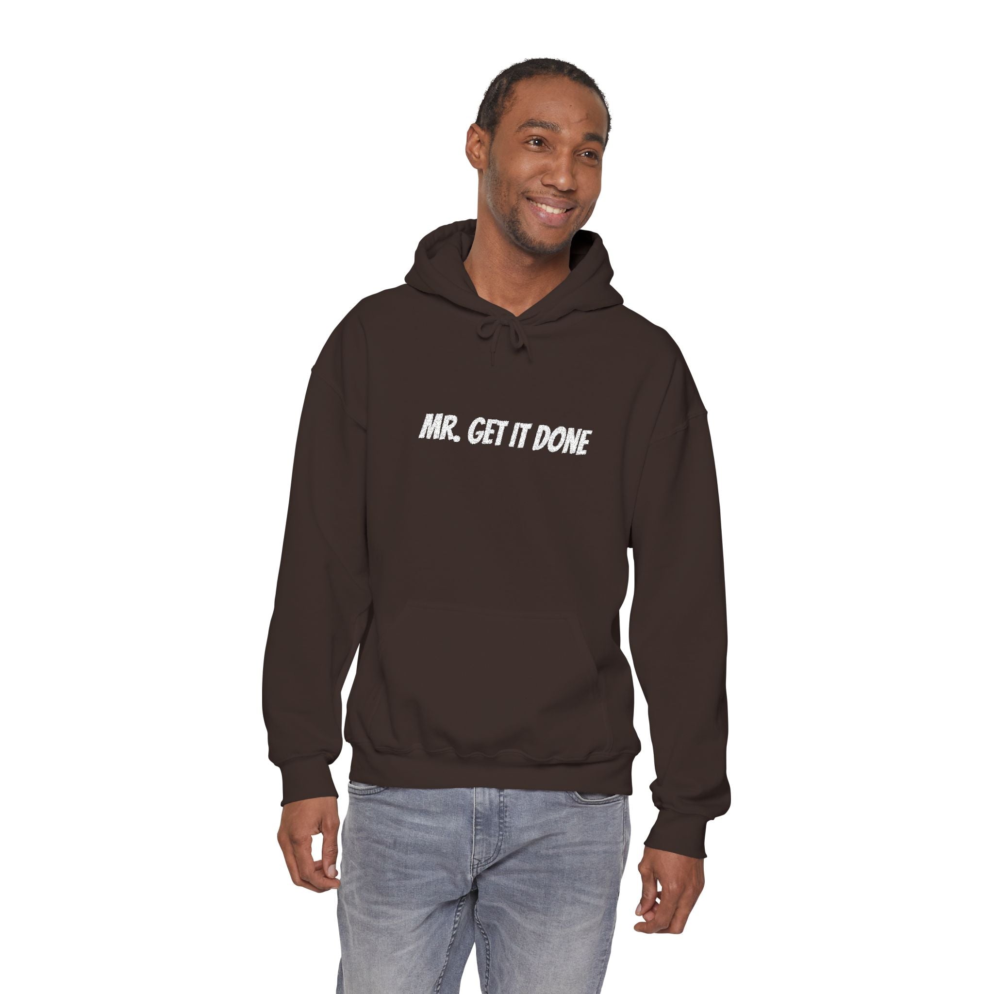 Mr. Get It Done Hoodie — Motivational Graphic Hooded Sweatshirt