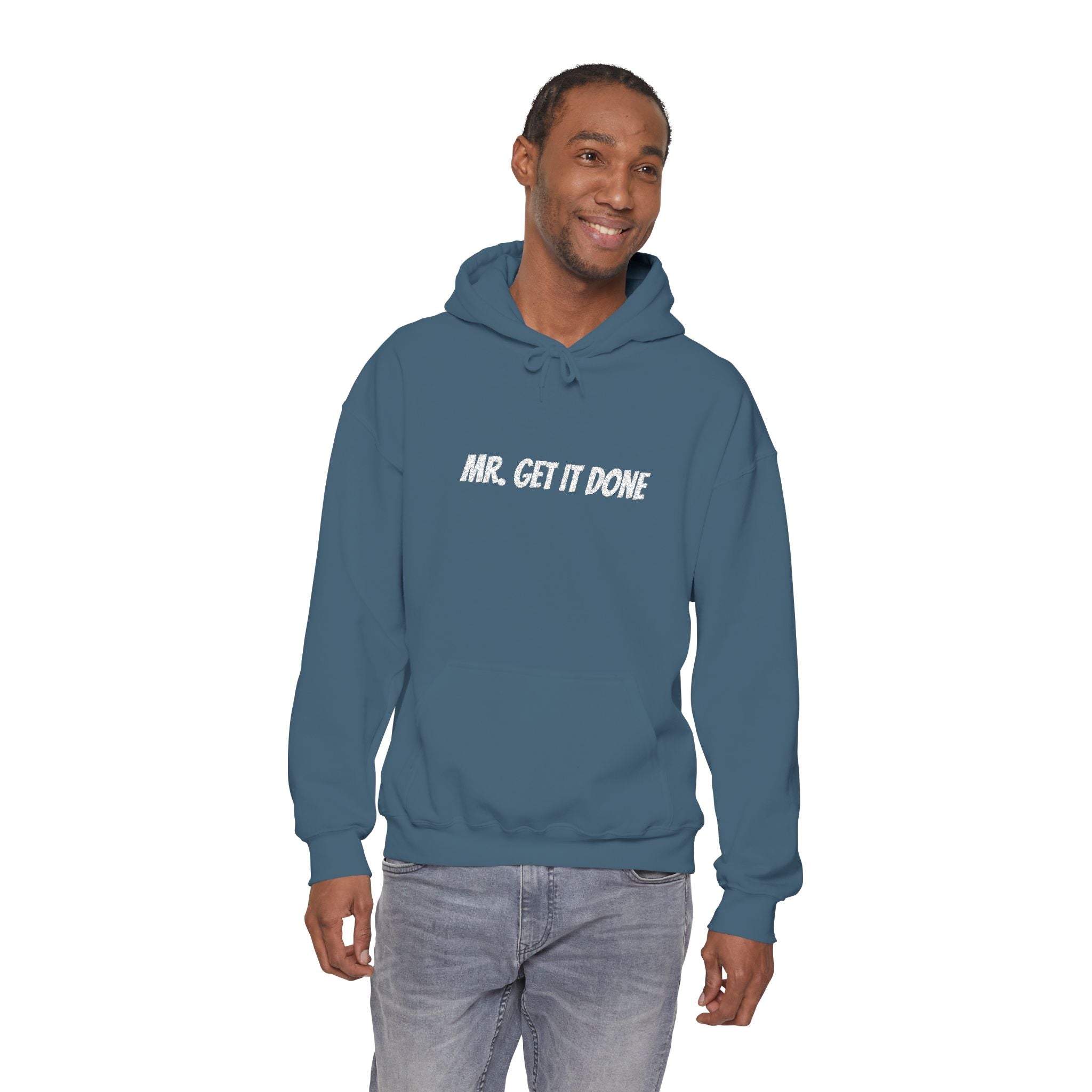 Mr. Get It Done Hoodie — Motivational Graphic Hooded Sweatshirt