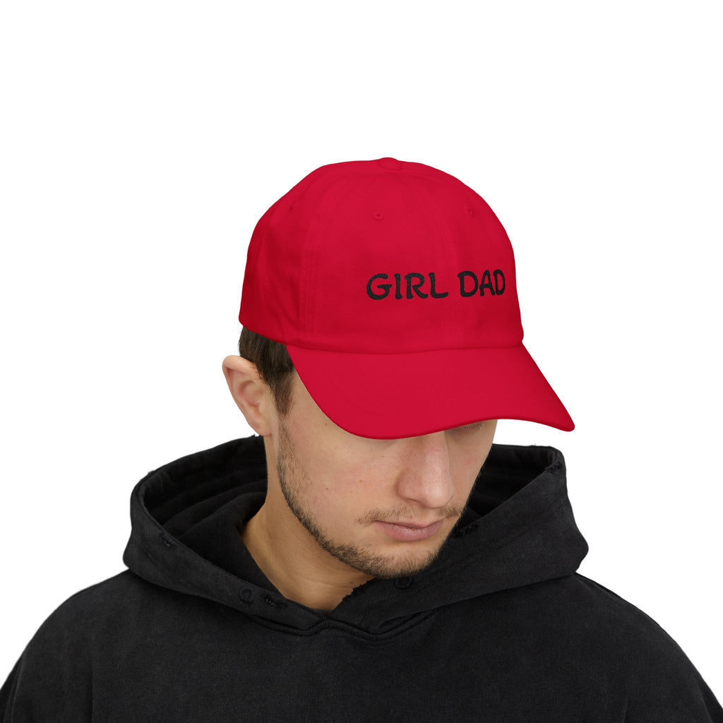 Girl Dad Classic Dad Cap — Embroidered White Baseball Hat for Fathers, Father’s Day Gift