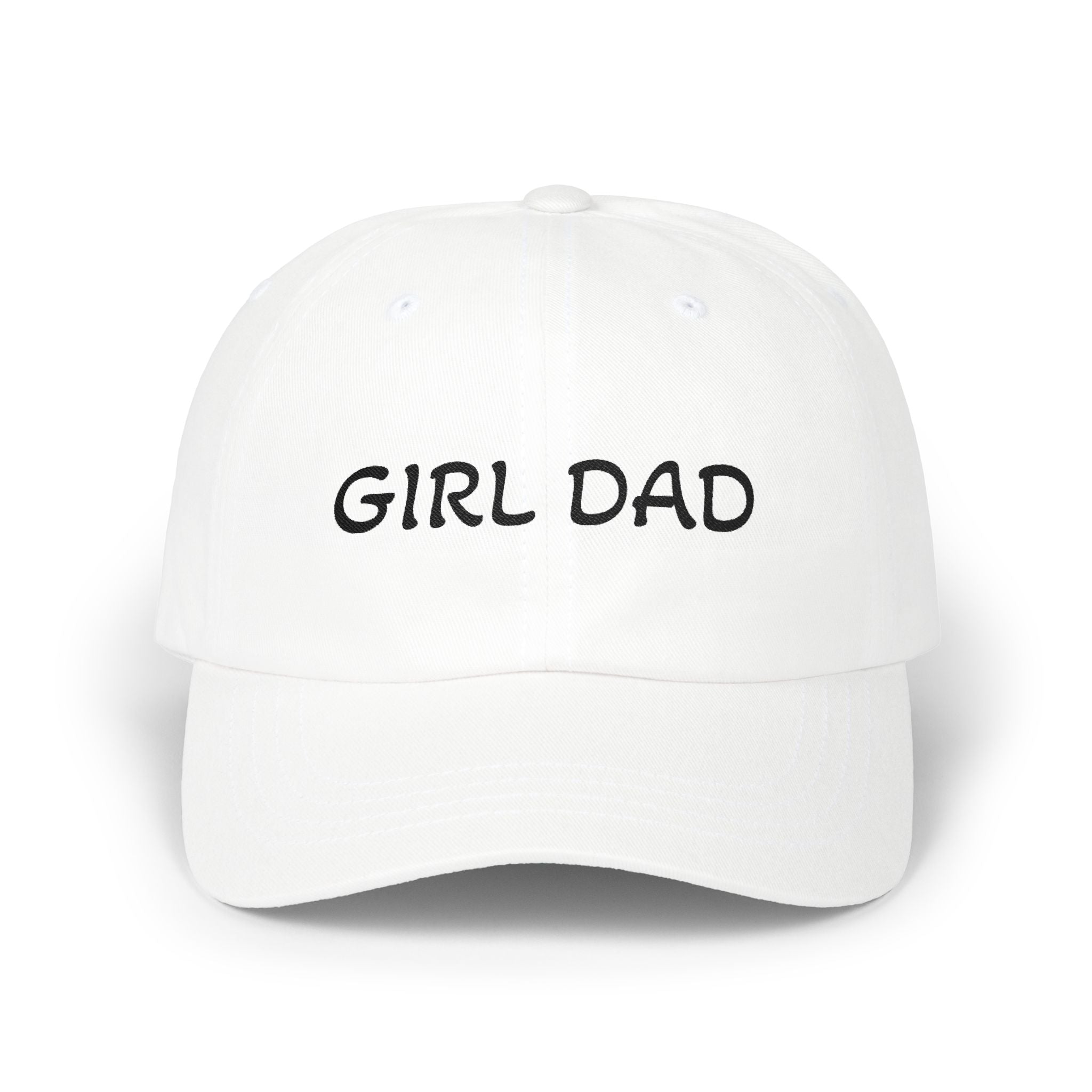 Girl Dad Classic Dad Cap — Embroidered White Baseball Hat for Fathers, Father’s Day Gift