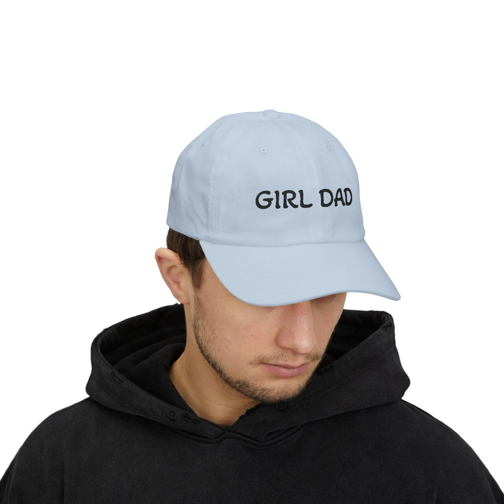 Girl Dad Classic Dad Cap — Embroidered White Baseball Hat for Fathers, Father’s Day Gift
