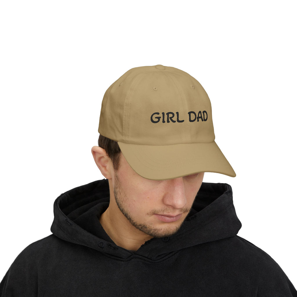 Girl Dad Classic Dad Cap — Embroidered White Baseball Hat for Fathers, Father’s Day Gift